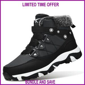 Womens Snow Boots Ankle Booties Waterproof Fur Lined Winter Hiking Shoes